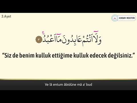 Kafirun suresi anlamı dinle Fatih Çollak (Kafirun suresi arapça yazılışı okunuşu ve meali)