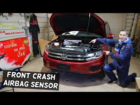 VW TIGUAN FRONT CRASH IMPACT AIRBAG SENSOR LOCATION. WHERE IS THE CRASH AIR BAG SENSOR