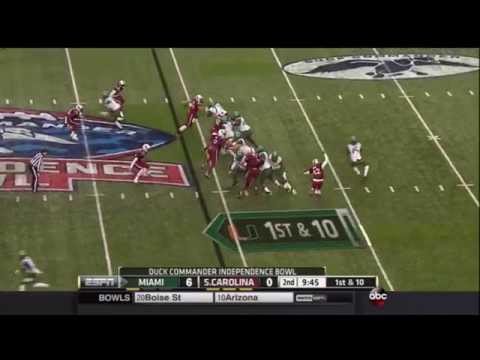 2014 Independence Bowl USC vs Miami - Jordan Diggs Sack
