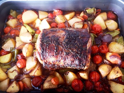 🥩Lomo de cerdo al horno con "adobo y guarnición especial" #lomoasado #lomodecerdo #cocinafácil #190
