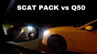 SCAT PACK CHARGER vs Q50 *in the rain* | MIDNIGHT RUNS