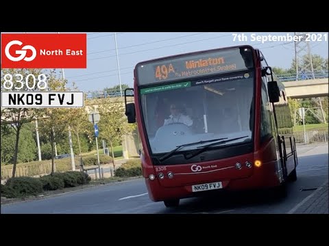 Go North East: 8308 on Route 49A | Optare Versa V1110 | (UK Bus Joyride #13)