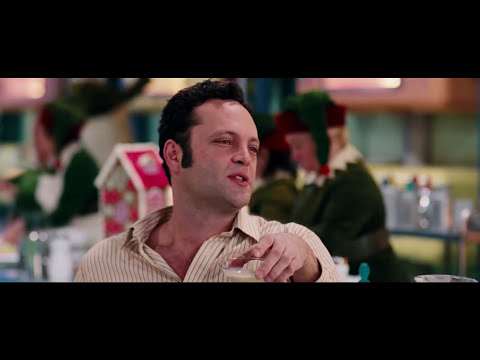 Fred Claus (2007) official trailer still with Vince Vaughn in the North Pole workshop, music-driven montage energy
