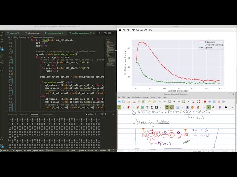 Reinforcement Learning - Lecture 17 (Double Q Learning & Maximization Bias ~Programming in Python)
