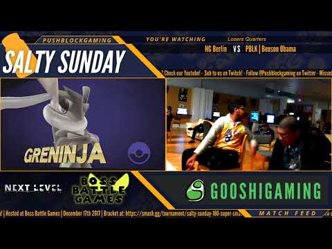 SS180 [Wii U] - NG Berlin (Zero Suit Samus) vs PBLK | Benson Obama (Greninja) - Losers Quarters