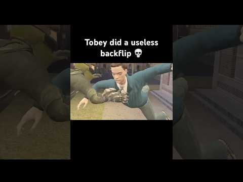 Tobey did a useless backflip #spiderman3 #tobeymaguire #viral #spiderman  #shorts #meme