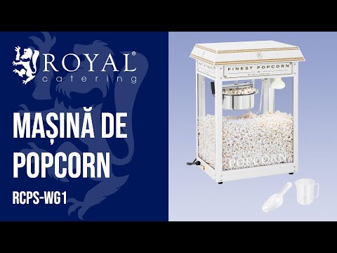 video - Mașină de Popcorn - alb și auriu - 1.500 W