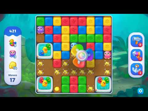 Fishdom Blast Level 421 - NO BOOSTERS GAMEPLAY 🐠 | SKILLGAMING ✔️