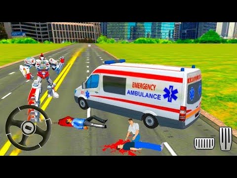 Ambulance Robot Car Transform#1 - Emergency Robot City Rescue Simulator - Android Gameplay