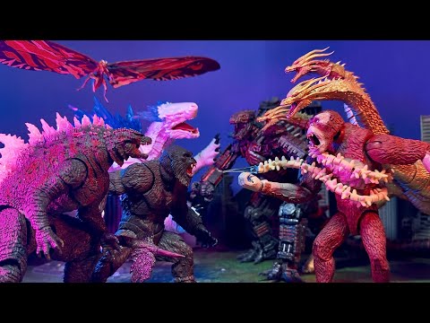 Evolved Godzilla vs Skar king vs King Ghidorah vs Mecha Godzilla Evolution of the king | Stop Motion