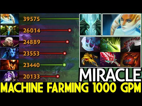 MIRACLE [Naga Siren] Monster Carry Machine Farming 1000 GPM Hard Game 7.26 Dota 2