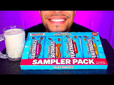 MRBEAST CHOCOLATE BARS FEASTABLES SAMPLER VARIETY PACK PEANUT BUTTER MILK CHOCOLATE ALMOND ASMR