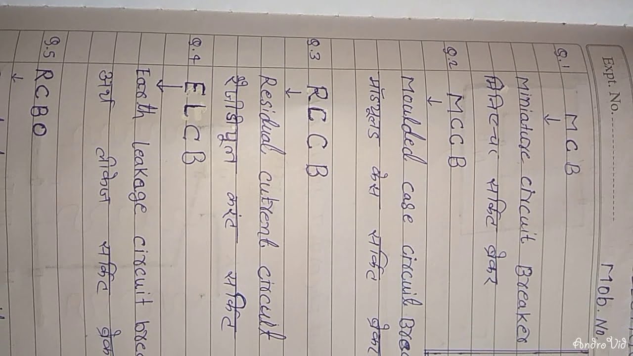 MCB And Mccb Rccb ka Full Form #NBRElectricaltech