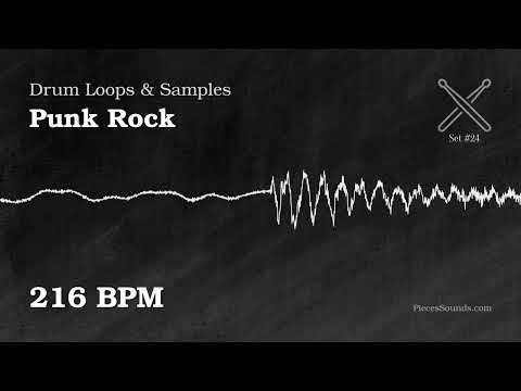 Punk Rock Drums Beats Loops 216 BPM Royalty-Free Samples. Set 24 #PiecesSounds