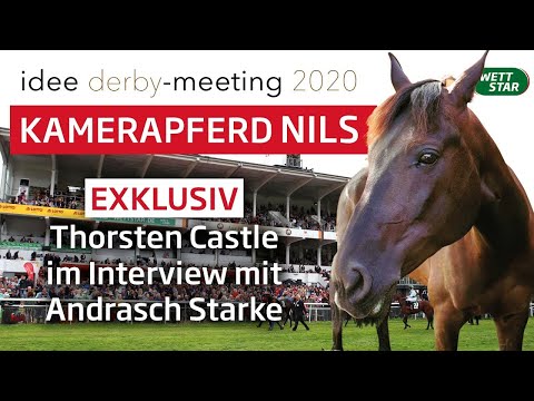 Auktionator und Moderator Thorsten Castle den 8fachen Derbysieger Andrasch Starke im Galopp