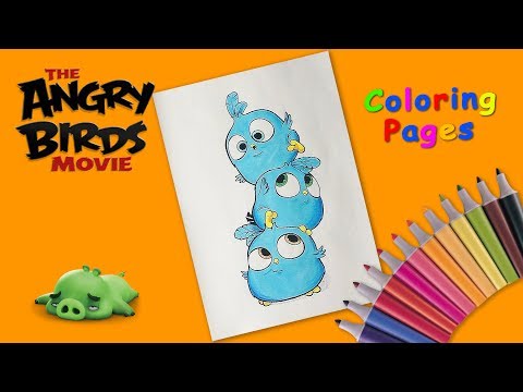 Angry birds movie Coloring Pages for kids. How to Draw the Blues. Video