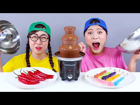 Chocolate Fondue Challenge DONA Mukbang