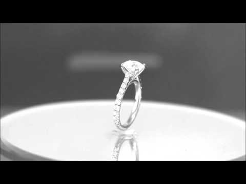 18K White Gold Round Cut Diamond Engagement Ring Prong Set - ASW - 811N