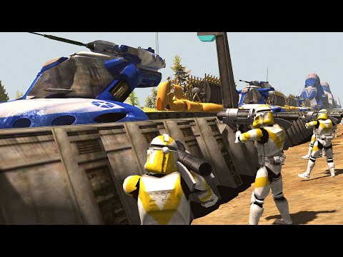 Droid Army Troop Transports Ambushed on BRIDGE! - Men of War: Star Wars Mod Battle Simulator