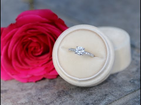 Channel Set Pave Lab Created Diamond Engagement Ring with Hidden Gallery | Ada Diamonds