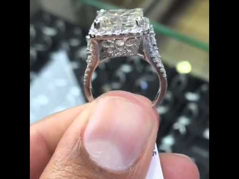 ER-SOLD-204 - 7.77 Carat H-SI1 Cushion Cut Natural Diamond Engagement Ring 14k Vintage Style