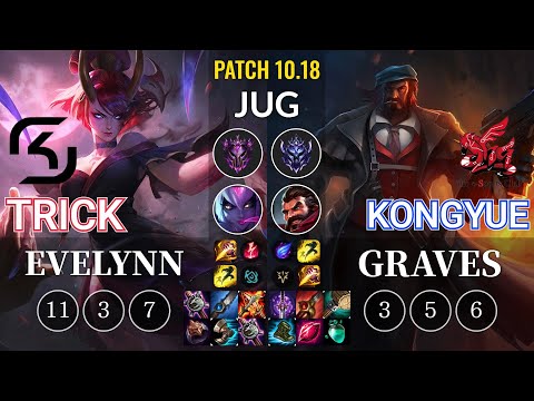 SK Trick Evelynn vs ahq Kongyue Graves Jungle - KR Patch 10.18