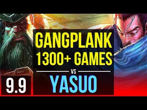 Improve your skill as GANGPLANK vs YASUO (TOP) | 1300+ games, 3 early solo kills | EUW Master | v9.