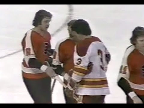 1974 NHL Playoff. First round. Philadelphia at Atlanta. Game 4. Dave Schults scores in OT