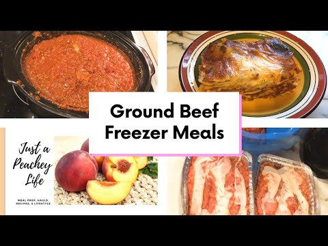 Ground Beef Freezer Meals: Pasta Sauce, Meatloaf, Meatballs, Baked Ravioli