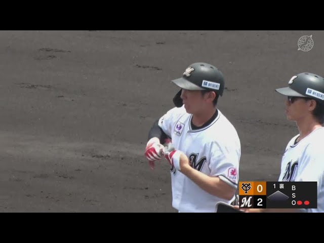 【ファーム】打撃で魅せる!! マリーンズ・寺地隆成 センターへのタイムリーヒット!!  2024年7月3日 千葉ロッテマリーンズ 対 読売ジャイアンツ