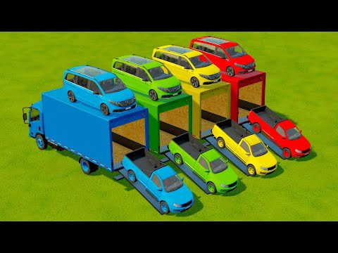 TRANSPORTING LIZARD PICKUPS & IVECO CARS WITH ISUZU TRUCKS - Farming Simulator 22