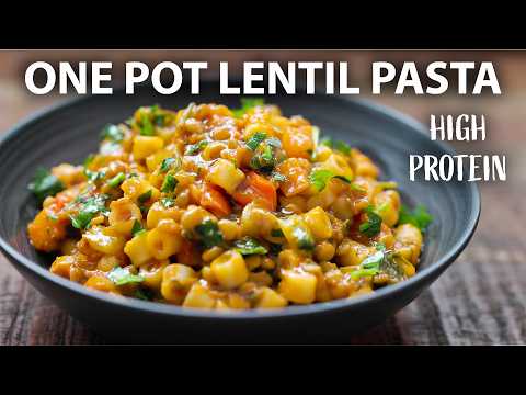 ONE POT LENTIL PASTA Recipe | Easy Vegetarian and Vegan Meals