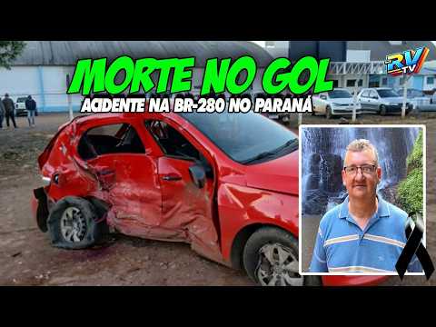 Violenta colisão entre dois carros termina com motorista MORTO na BR-280 em flor da serra do sul PR