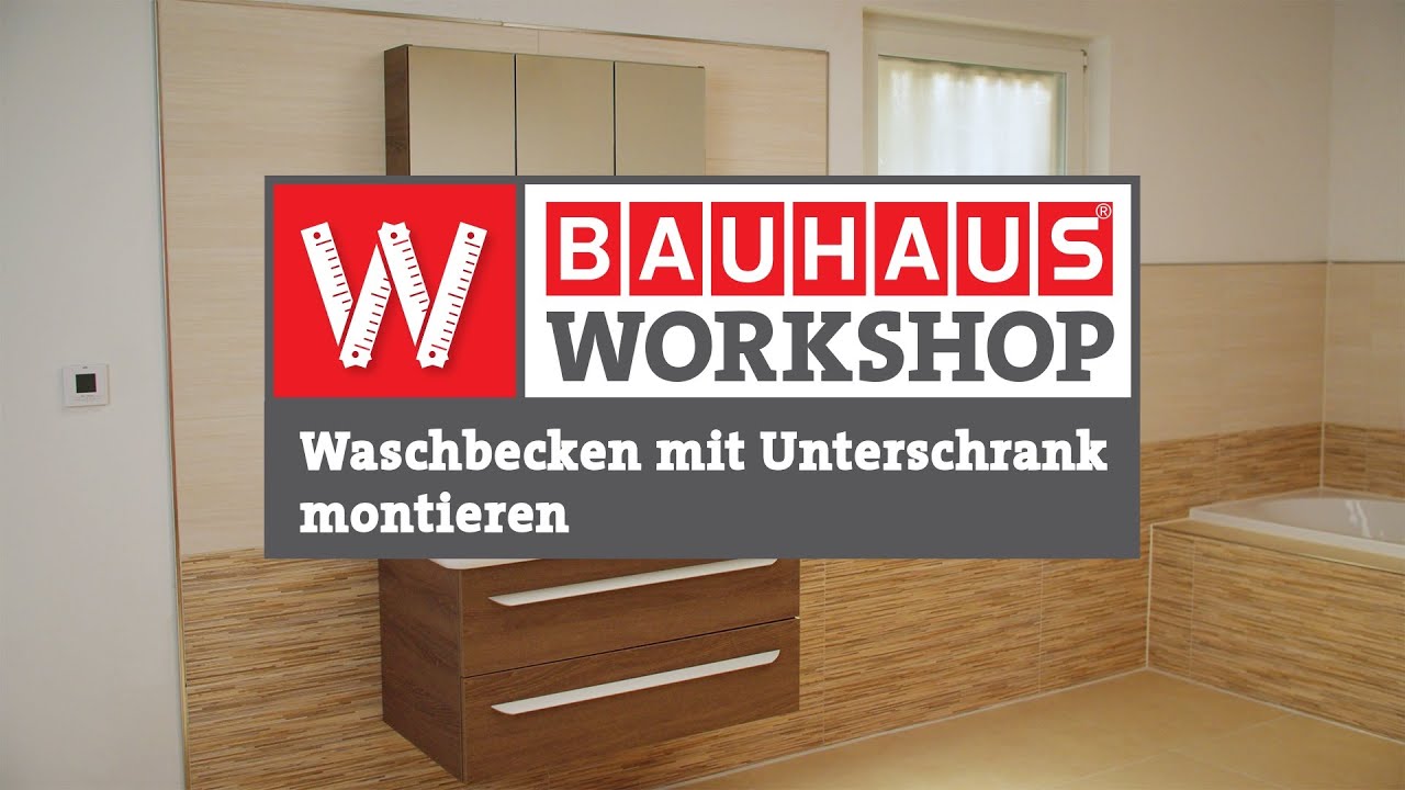 Waschbecken mit Unterschrank und Spiegelschrank montieren [Anleitung] | BAUHAUS Workshop