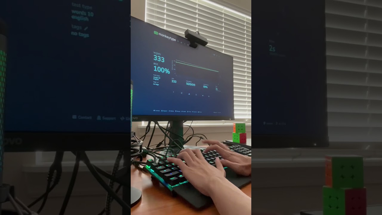 If I don’t get 300 WPM, the video ends! #monkeytype #speedtyping #typing #keyboard #asmr