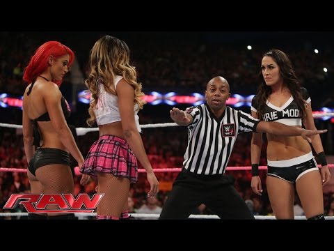 Brie Bella vs. Cameron & Eva Marie – 2-on-1 Handicap Match: Raw, Sept. 29, 2014