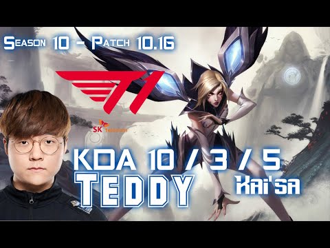 T1 Teddy KAI'SA vs EZREAL ADC - Patch 10.16 KR Ranked