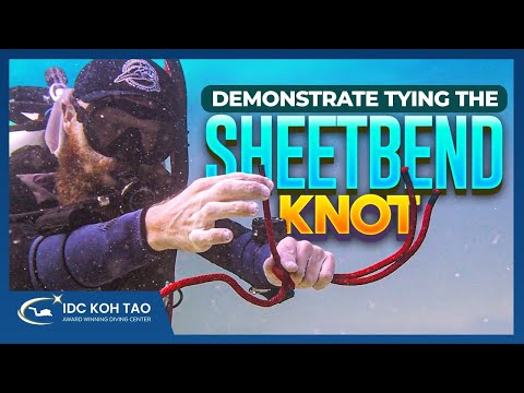 How to Demonstrate Tying the Sheet Bend Knot Underwater 🤿 PADI Divemaster and IDC Search & Recovery