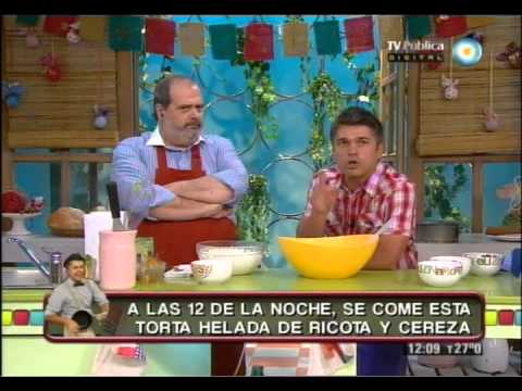 Torta helada de ricota y cerezas