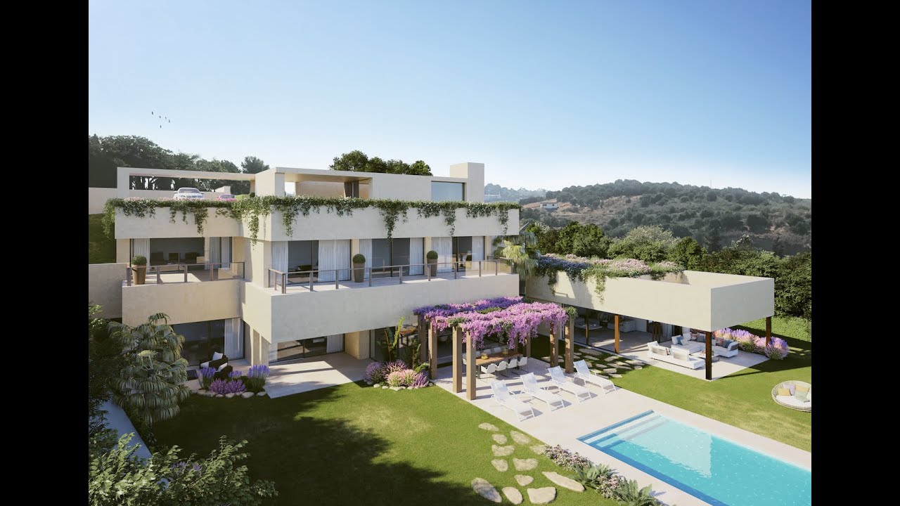 Stunning off-plan contemporary style villa with 5 bedrooms and sea views for sale in Los Flamingos, Benahavis