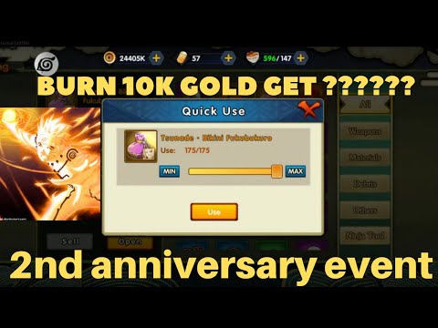EVENT 2ND ANNIVERSARY | BURN 10K GOLD GETTTT?????  | Ultimate ninja : Ninja King