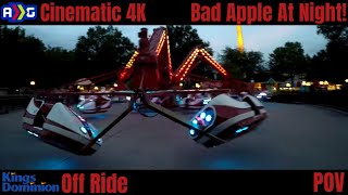 Bad Apple At Night In Cinematic 4K | Off Ride | Kings Dominion |