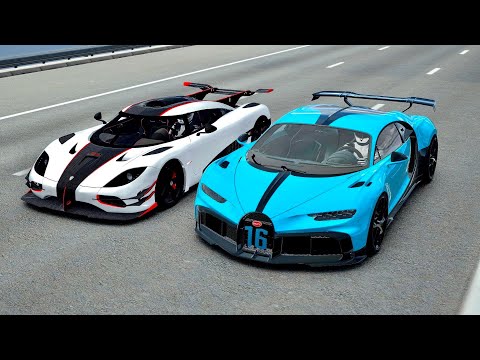 Bugatti Chiron Pur Sport vs Koenigsegg One:1 - Drag Race 20 KM