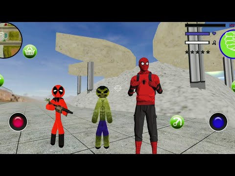 Green Monster Stickman Rope Hero Gangster Crime Android Gameplay