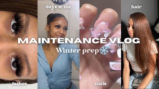 WINTER PREP! hair, lashes, nails + mini vlog ( bowling, twin date & more ) | Yonikkaa