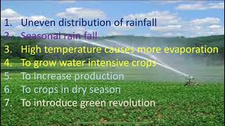 Water Resources Demand of Water for Irrigation