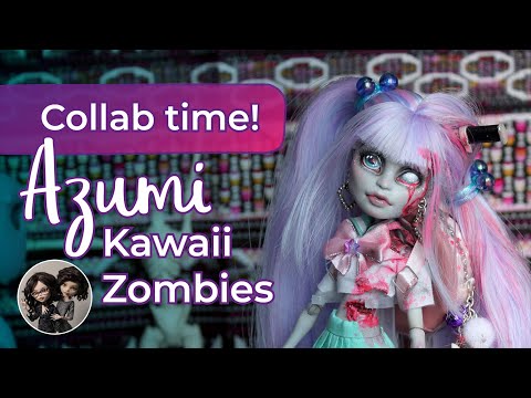 AZUMI THE CUTE ZOMBIE | Repaint | New ghoul in Monster High!!! Collab with @Enchanterium (eng. sub.)