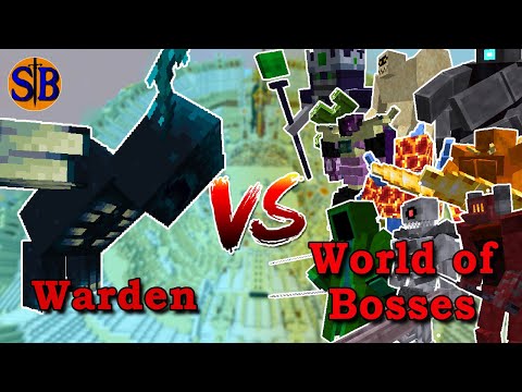 Sathariel Battle - Warden vs World of Bosses | Minecraft Mob Battle