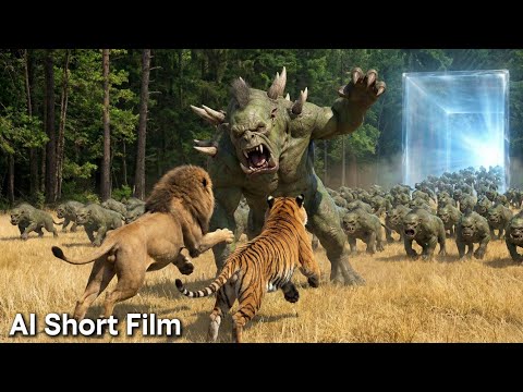 Simba and Shere Khan face the Mighty Orc Army | Rise of the Animals | AI Short Film
