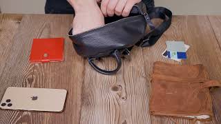 Компактний стильний рюкзак з натуральної шкіри Vintage 22434 чорний